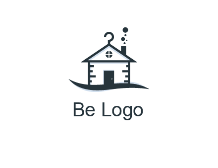 abstract dry cleaning house logo