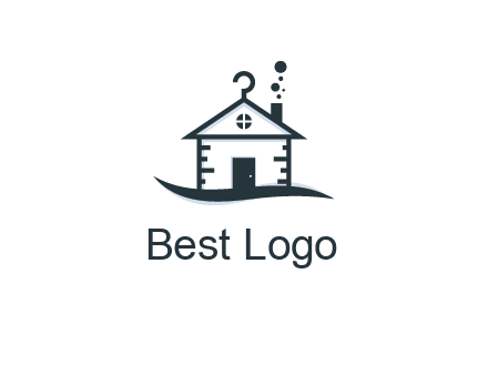 abstract dry cleaning house logo