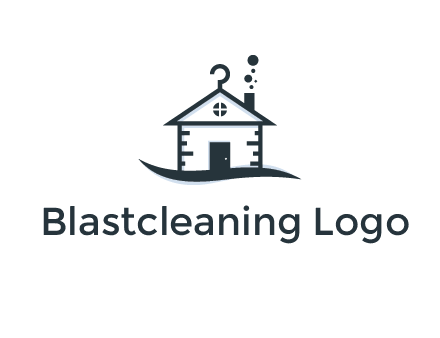 abstract dry cleaning house logo