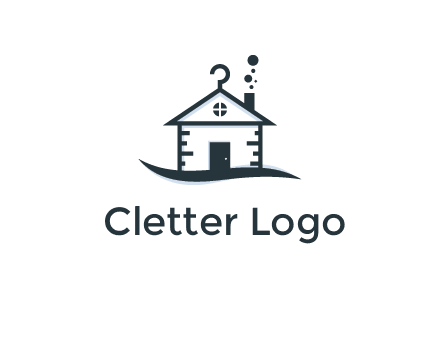 abstract dry cleaning house logo