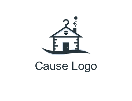 abstract dry cleaning house logo