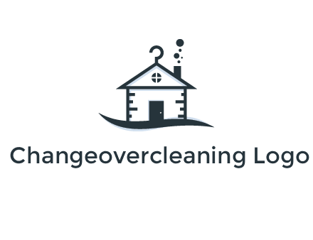 abstract dry cleaning house logo