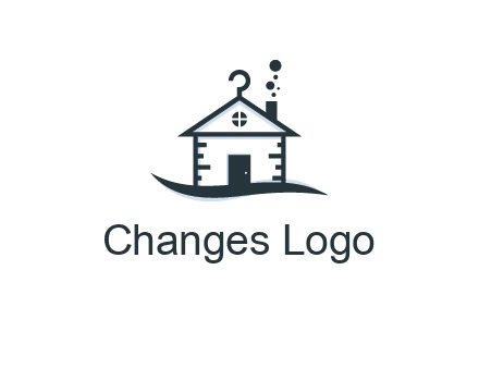 abstract dry cleaning house logo