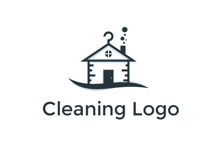 abstract dry cleaning house logo