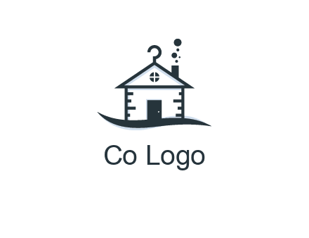 abstract dry cleaning house logo
