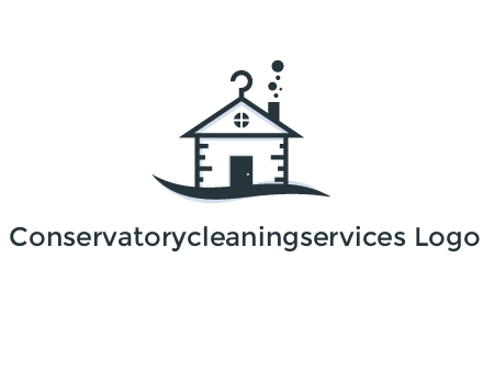 abstract dry cleaning house logo