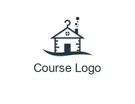 abstract dry cleaning house logo