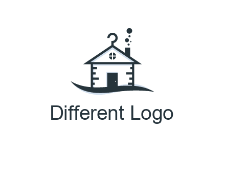 abstract dry cleaning house logo