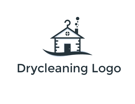 abstract dry cleaning house logo