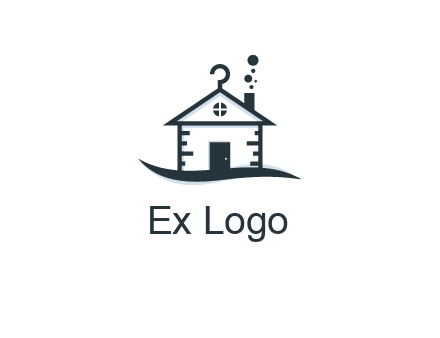 abstract dry cleaning house logo