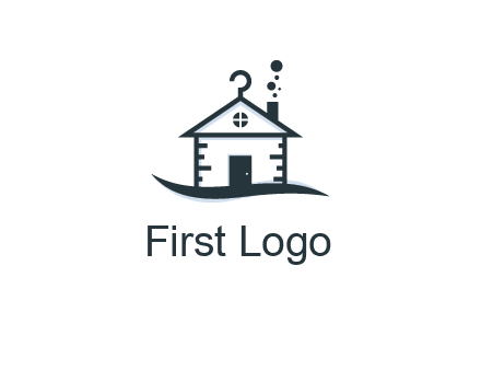 abstract dry cleaning house logo