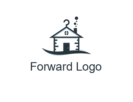 abstract dry cleaning house logo