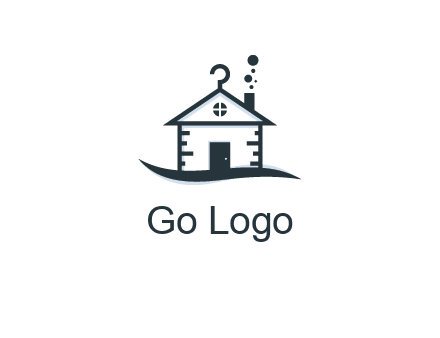 abstract dry cleaning house logo