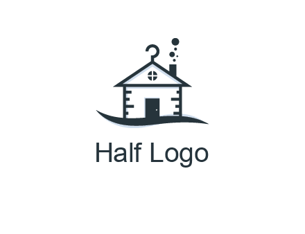 abstract dry cleaning house logo