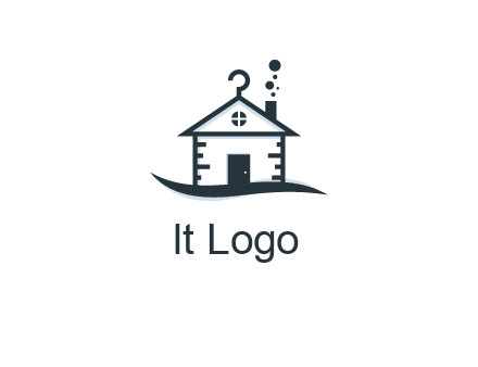abstract dry cleaning house logo