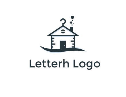 abstract dry cleaning house logo