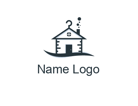 abstract dry cleaning house logo