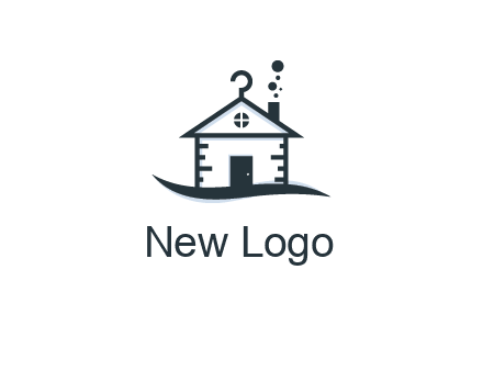 abstract dry cleaning house logo