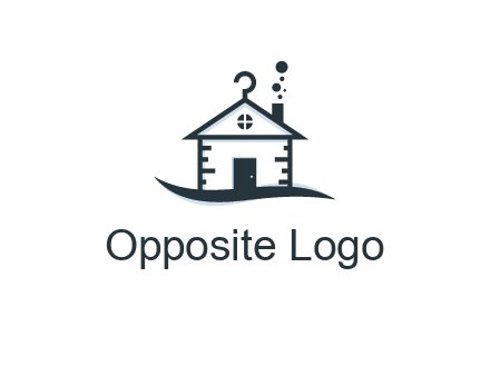 abstract dry cleaning house logo