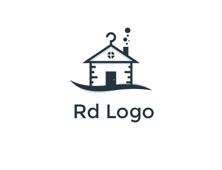 abstract dry cleaning house logo