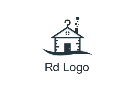 abstract dry cleaning house logo