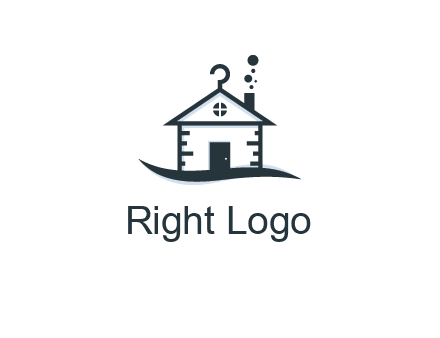 abstract dry cleaning house logo