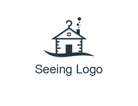 abstract dry cleaning house logo