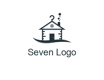 abstract dry cleaning house logo