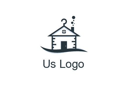 abstract dry cleaning house logo
