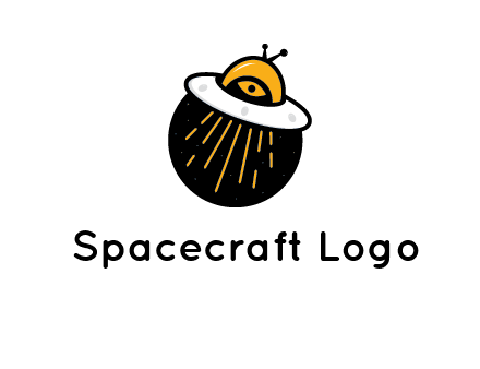 flying spaceship logo
