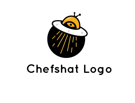 flying spaceship logo