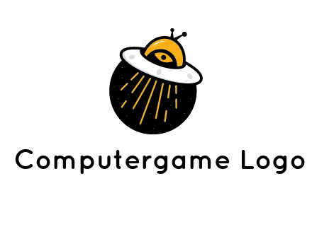flying spaceship logo
