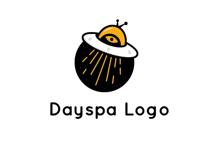 flying spaceship logo