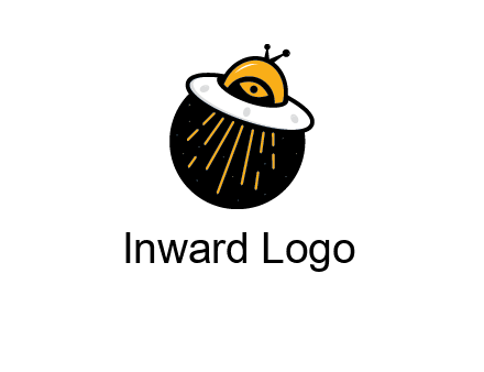 flying spaceship logo