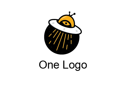 flying spaceship logo