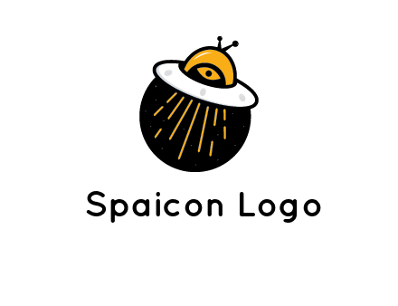 flying spaceship logo
