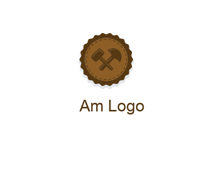 construction tools stamp logo