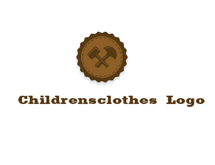 construction tools stamp logo
