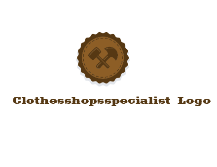 construction tools stamp logo