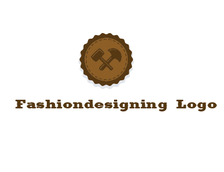 construction tools stamp logo