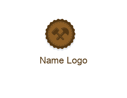 construction tools stamp logo