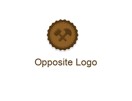 construction tools stamp logo