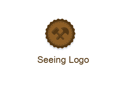 construction tools stamp logo