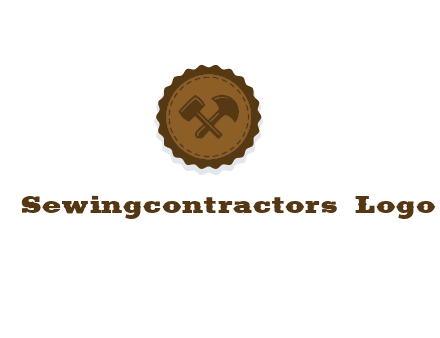 construction tools stamp logo