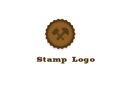 construction tools stamp logo