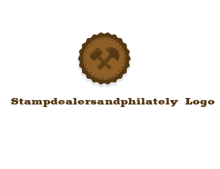 construction tools stamp logo