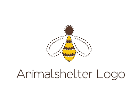 bee in stitch line logo