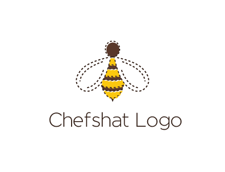 bee in stitch line logo