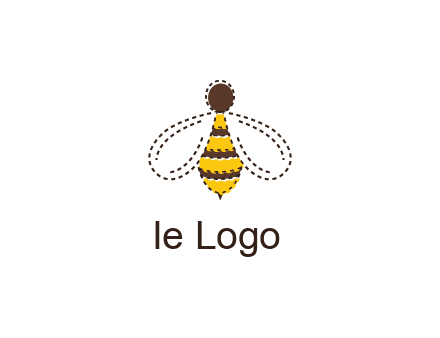 bee in stitch line logo