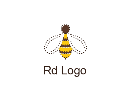bee in stitch line logo